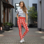 Leggings rojos para yoga o tai chi: "Camino del Dragón", colección Tao, ropa inspirada en China