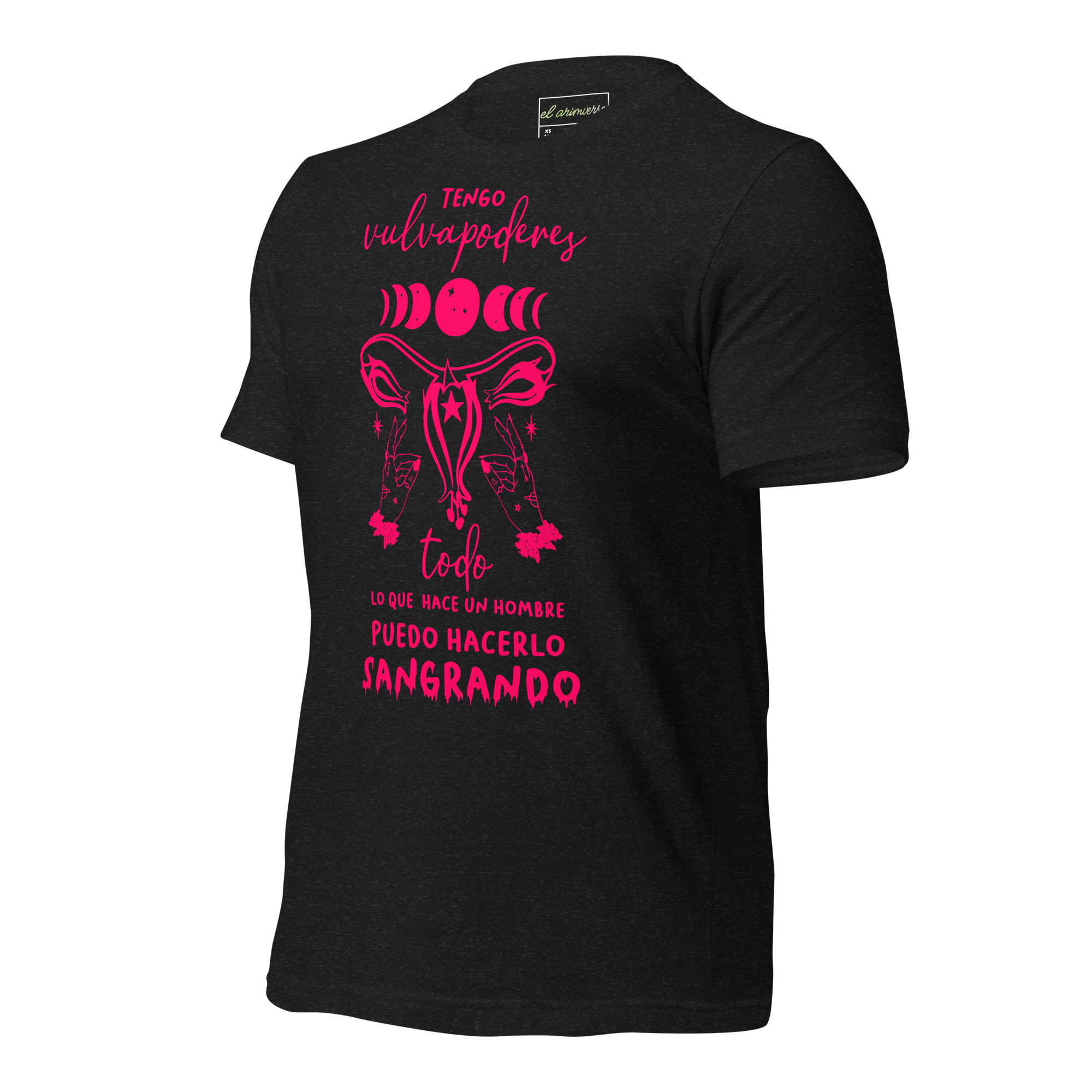 Tengo VULVAPODERES: todo lo que hace un hombre puedo hacerlo SANGRANDO. Camiseta para el Día de la Mujer empoderada, rojo sangre, blanco, multicolor - Imagen 15